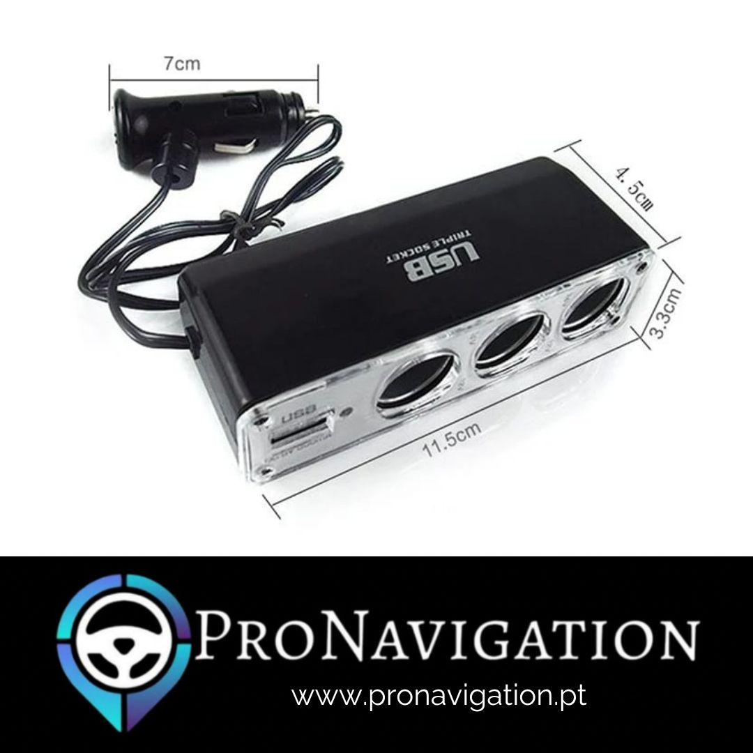 Adaptador 3x saídas Isqueiro