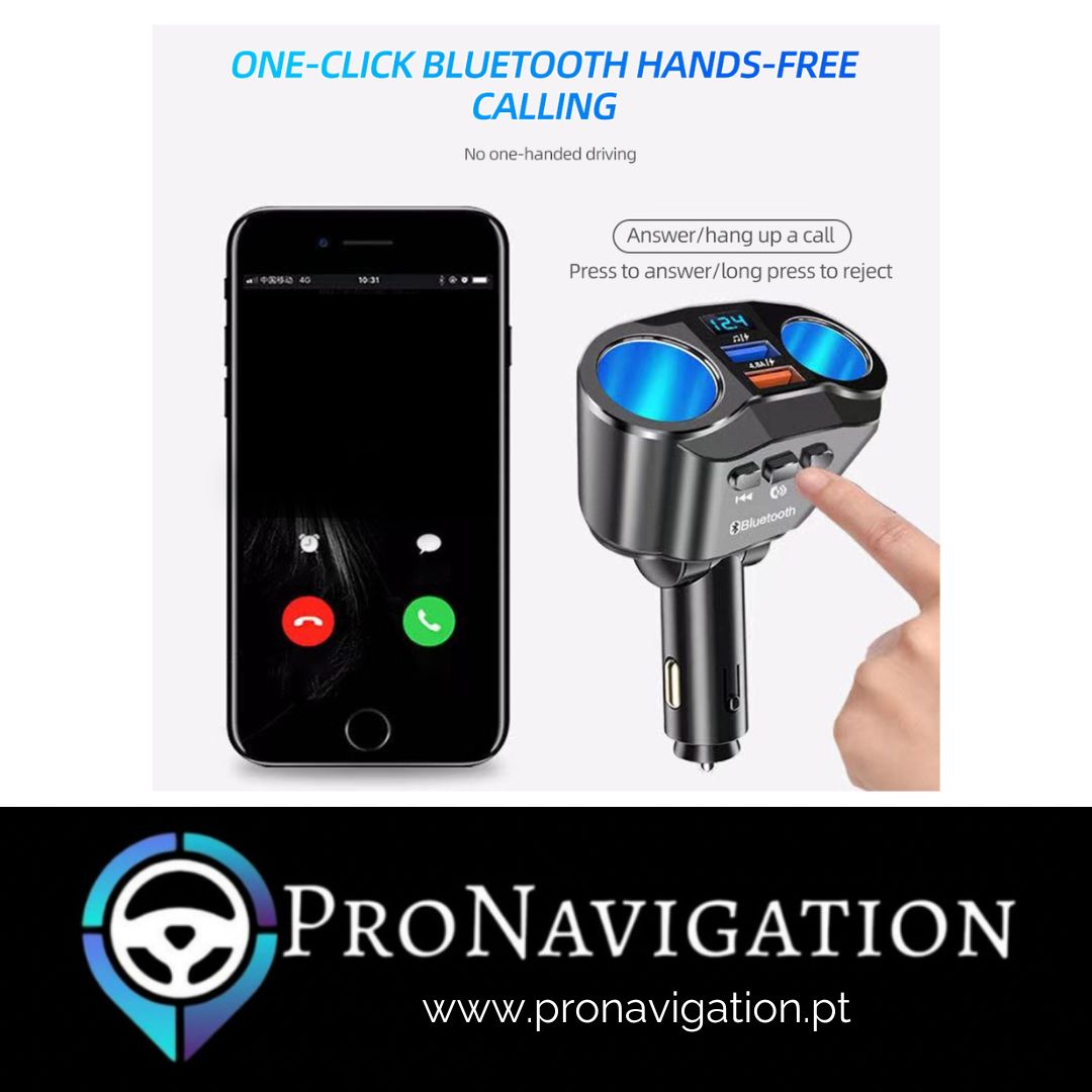 Adaptador 2x saídas Isqueiro c/ Bluetooth