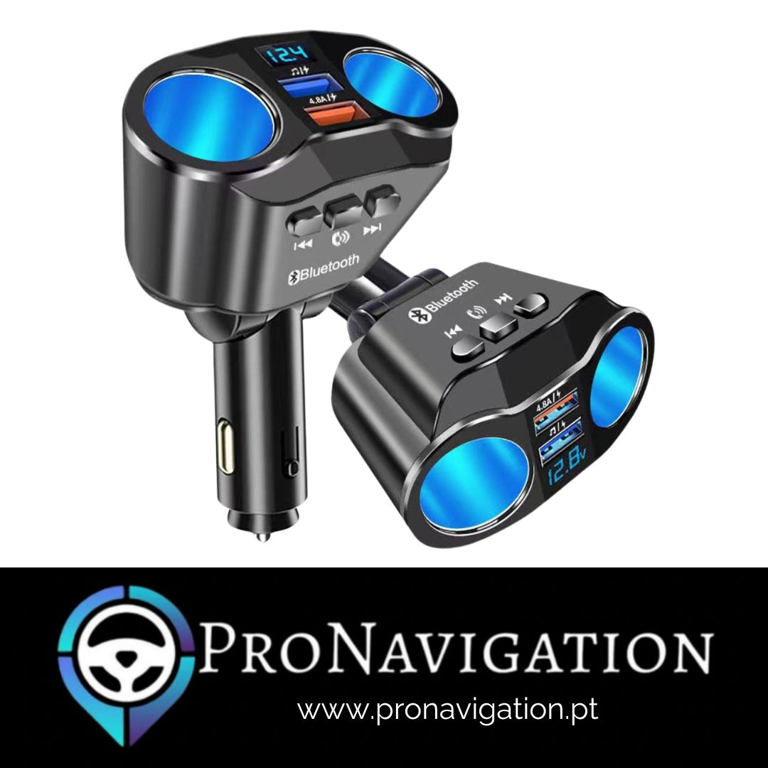 Adaptador 2x saídas Isqueiro c/ Bluetooth