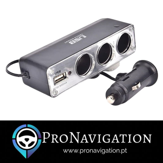 Adaptador 3x saídas Isqueiro