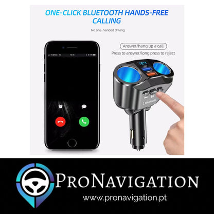 Adaptador 2x saídas Isqueiro c/ Bluetooth