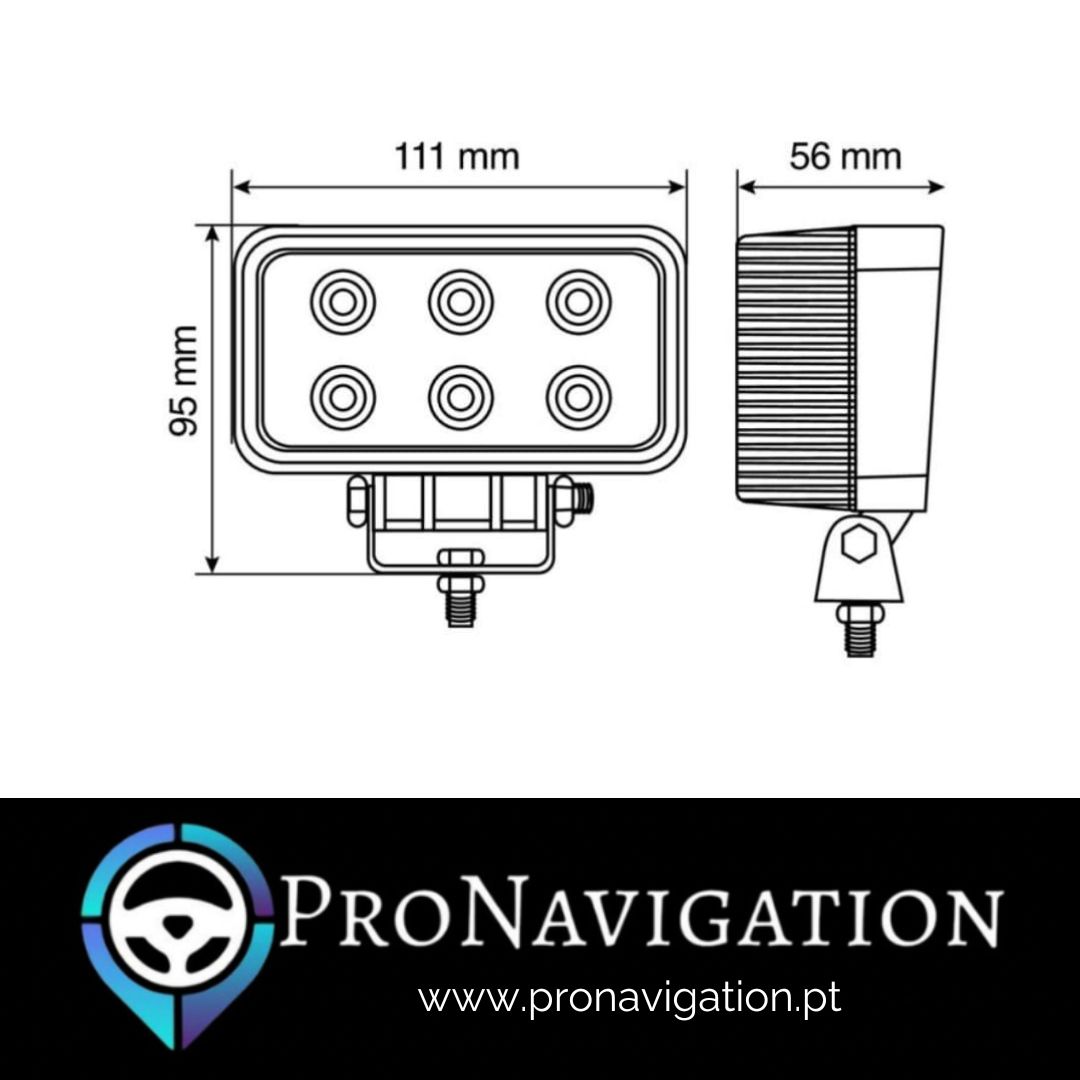Farol Auxiliar 6LED 18W 12v/24v